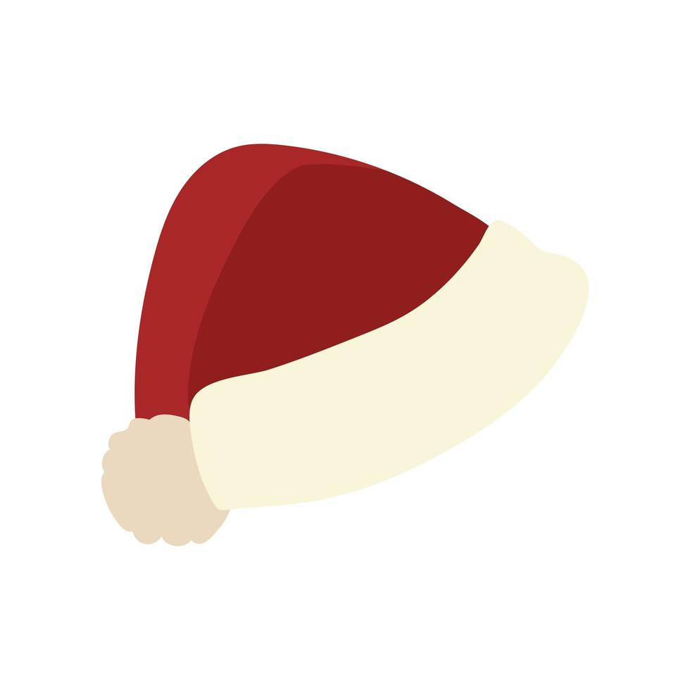 merry christmas santa hat accessory icon vector