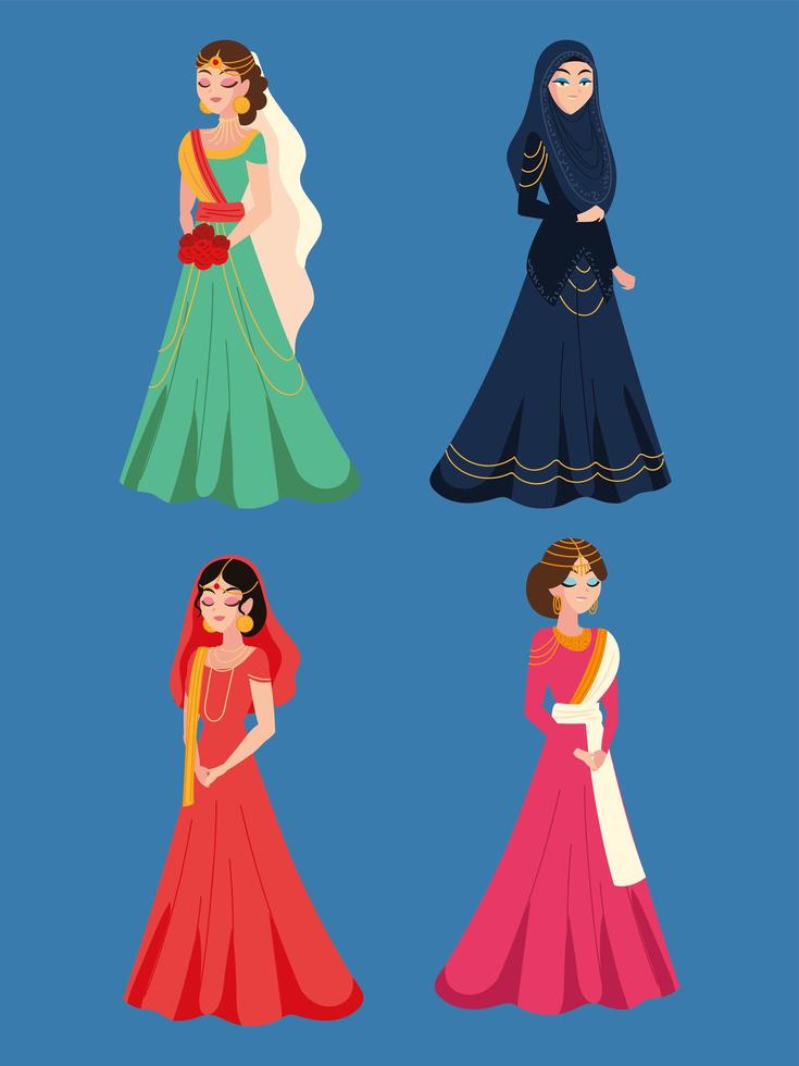 arabic brides character vector