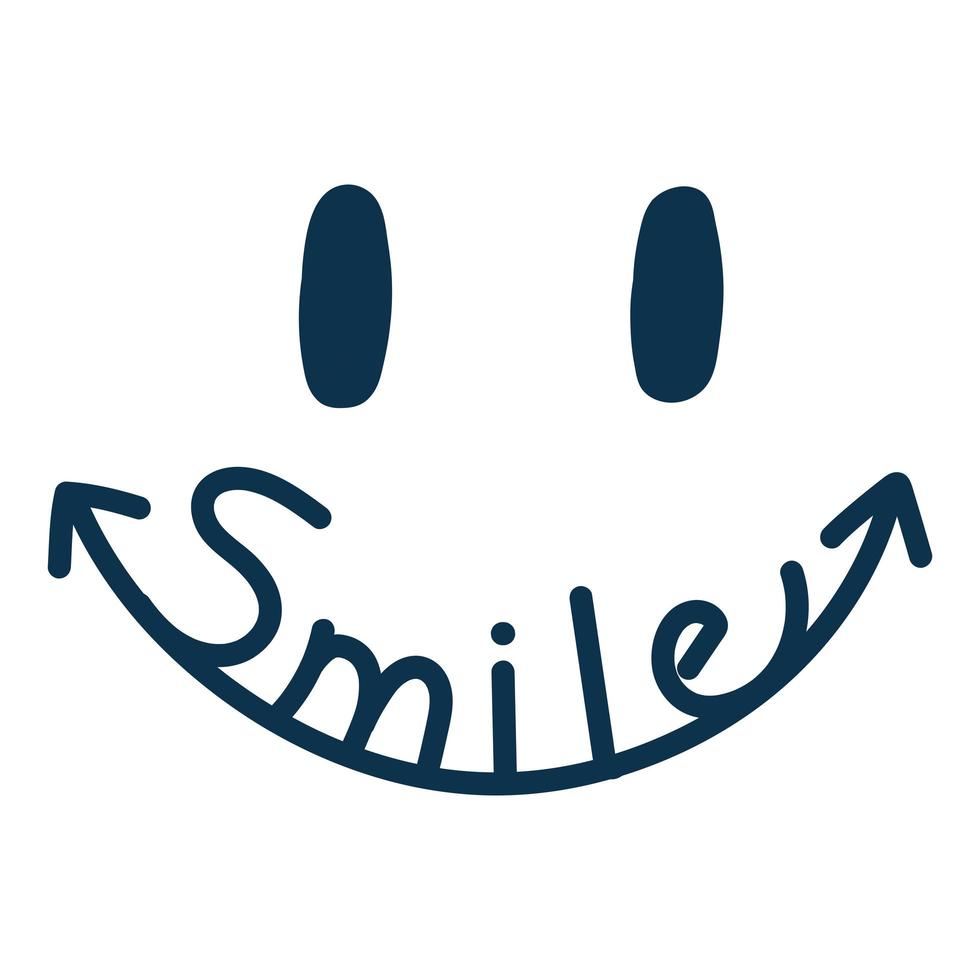word smile in face vector