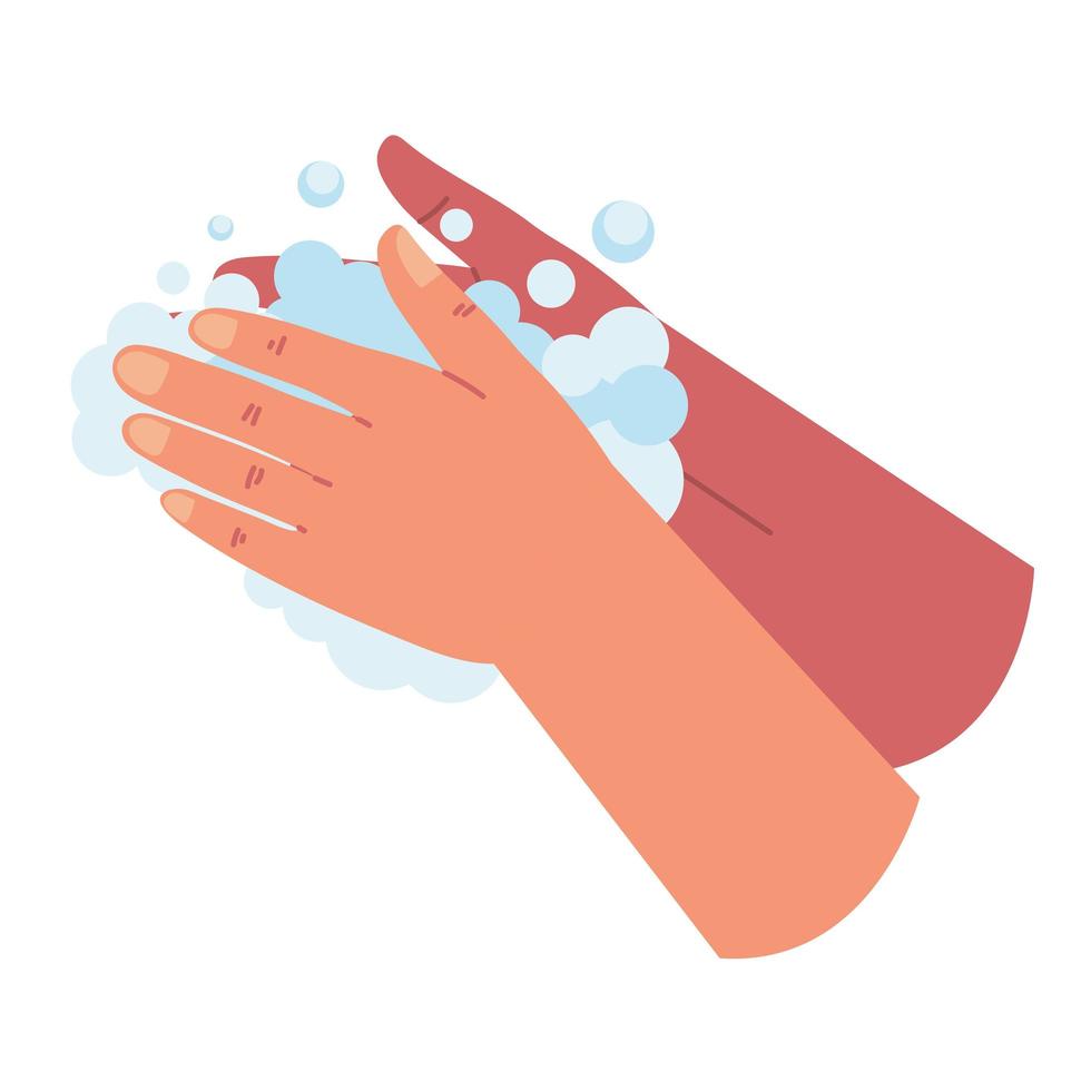 washing hands with soap vector