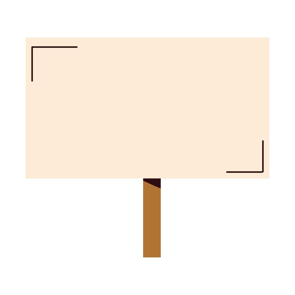blank placard with stick vector