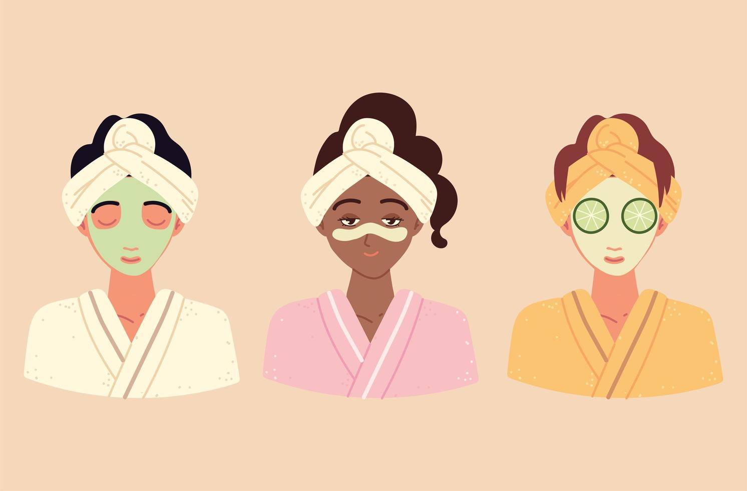 spa women in masks vector