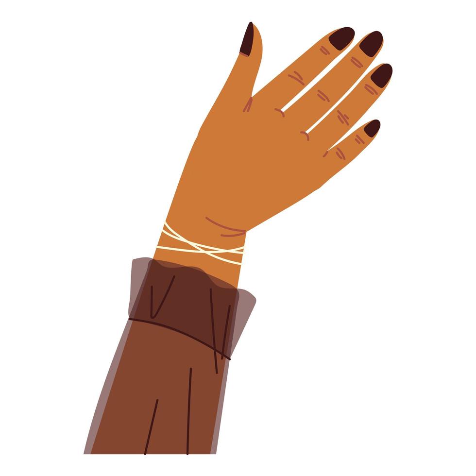 raised hand with black nails vector