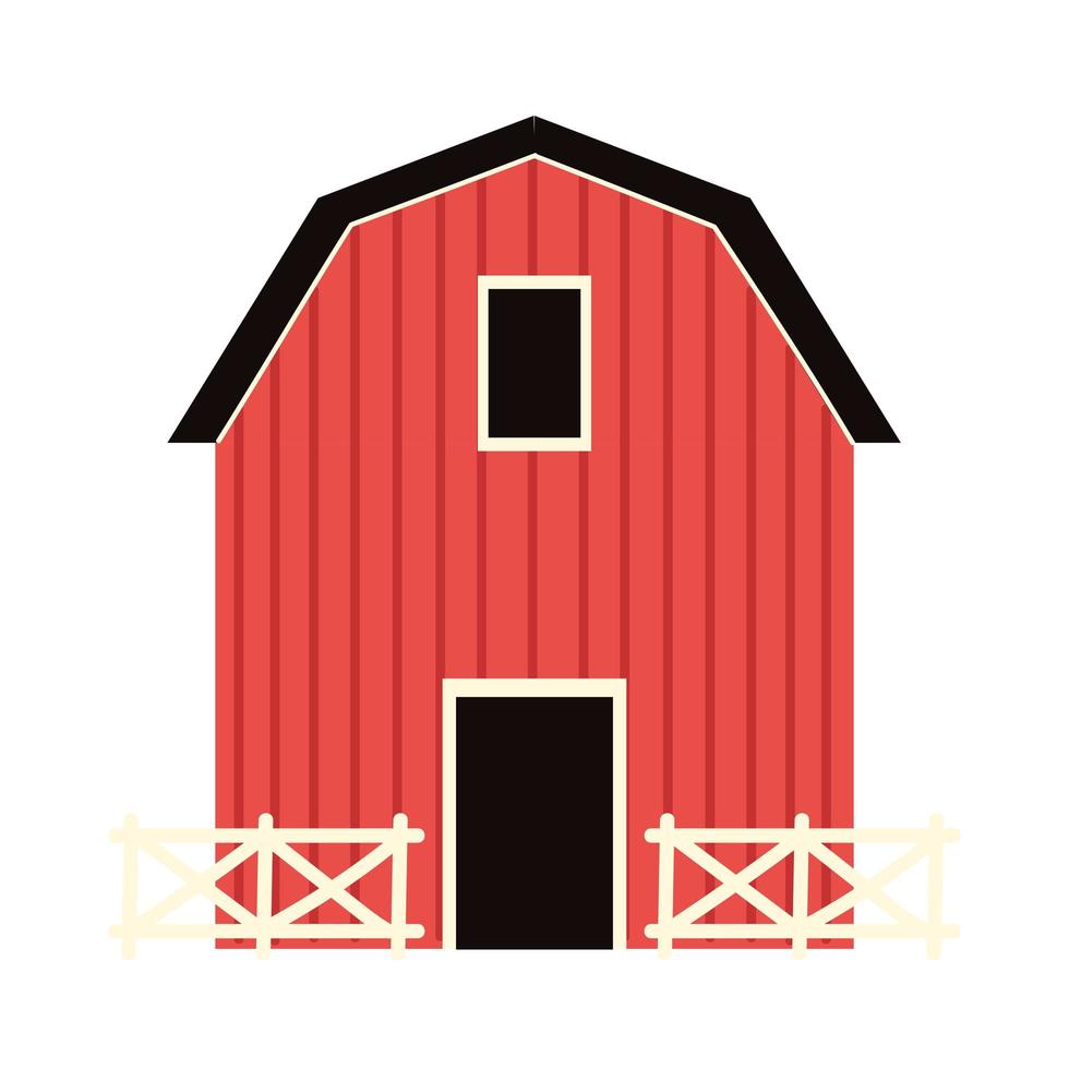 barn farm with fence vector