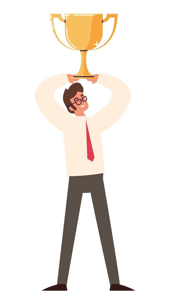 businessman with trophy vector