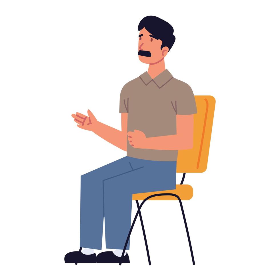 man sitting on chair 4099657 Vector Art at Vecteezy