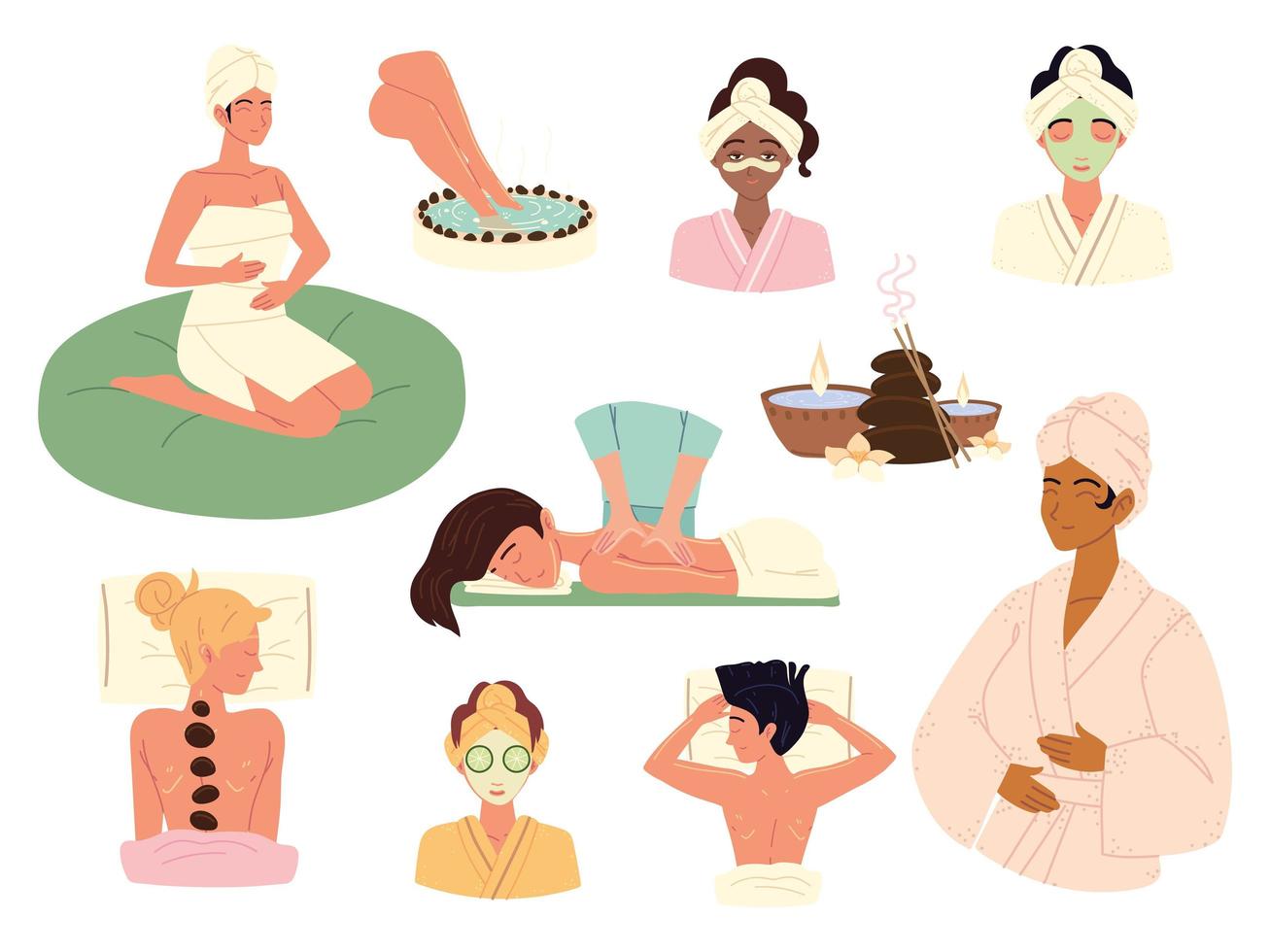 spa center set vector