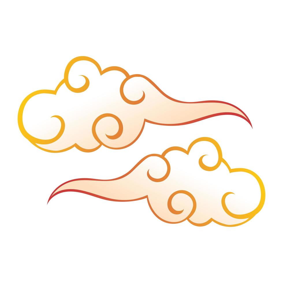 traditional oriental clouds vector