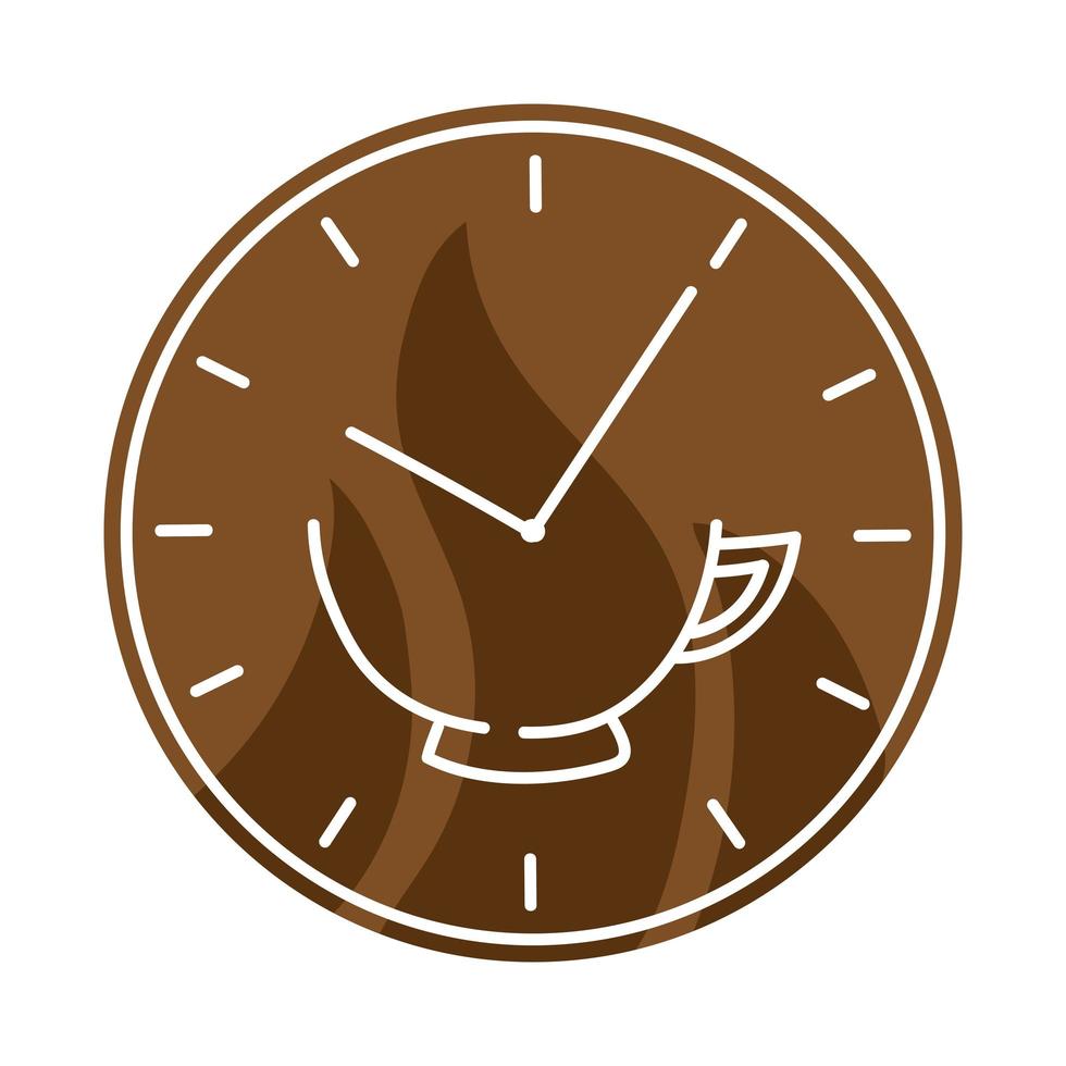 taza de cafe en el reloj vector