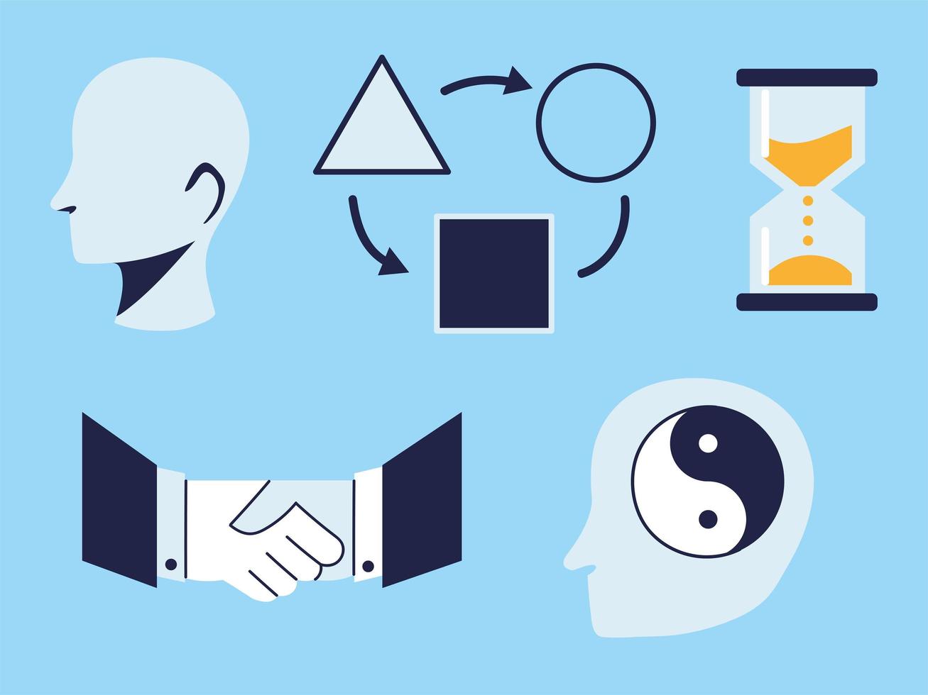 life skills, various icons vector