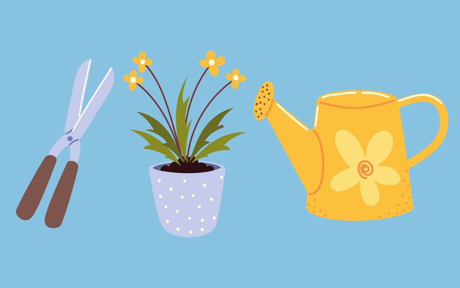 houseplant gardening tools vector