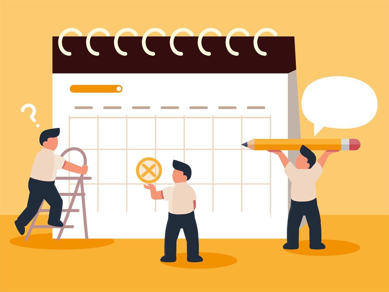 people planning schedule vector
