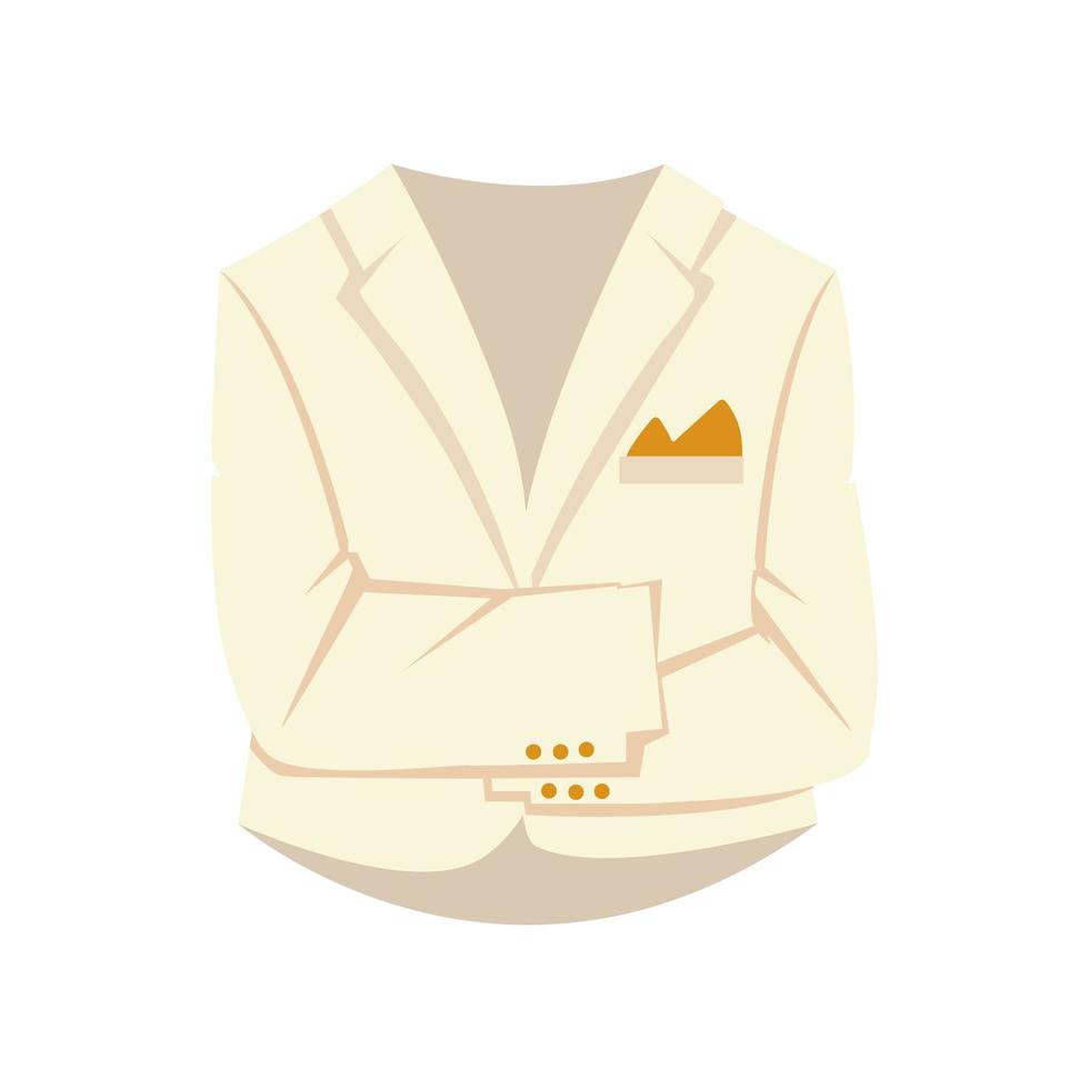 icono de ropa de moda de traje elegante blanco vector