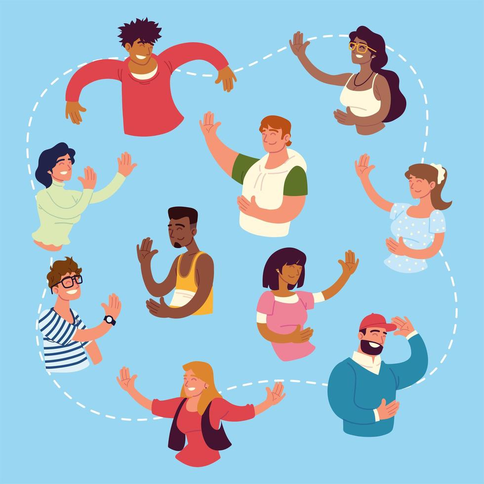 happy group of people vector