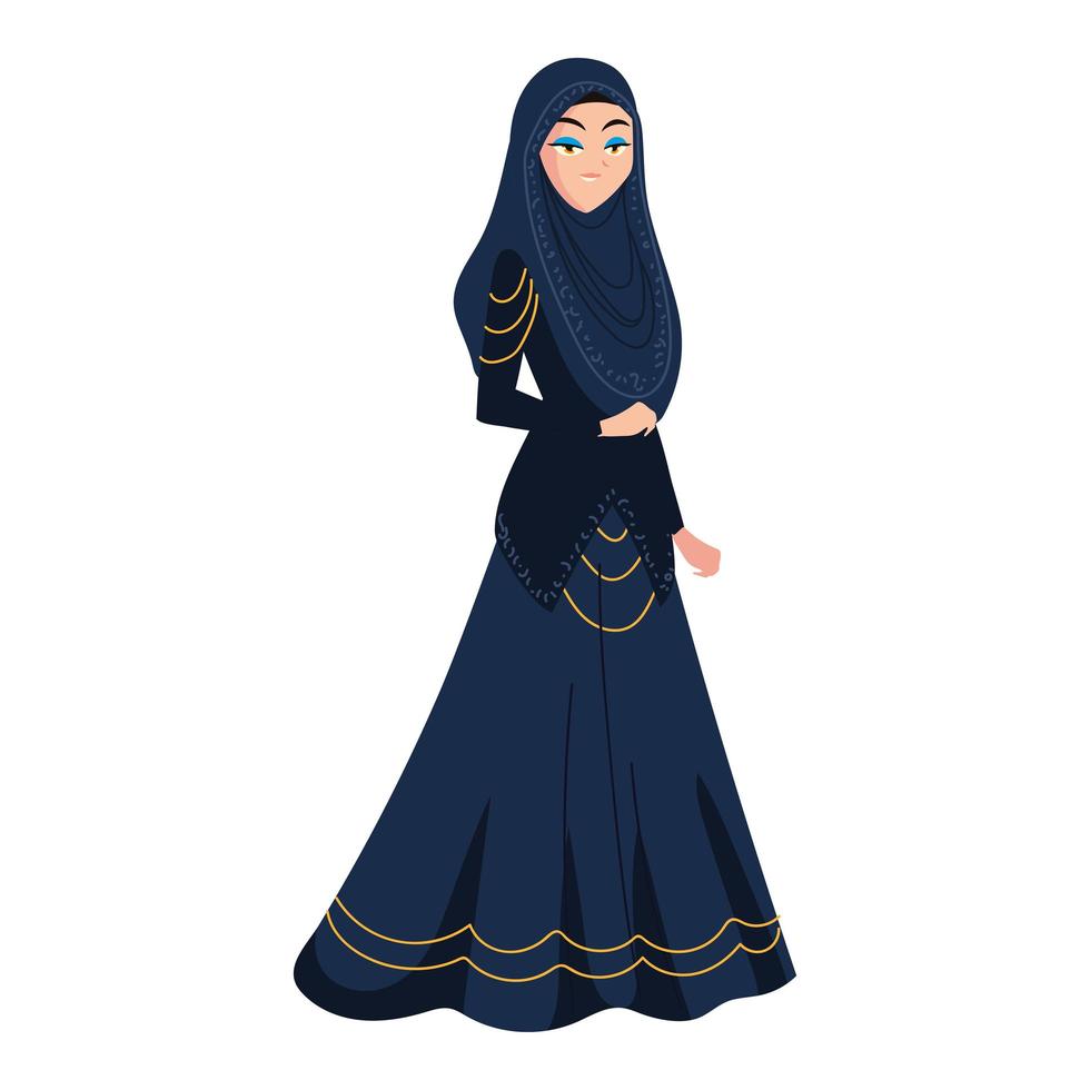 elegant arabic bride vector