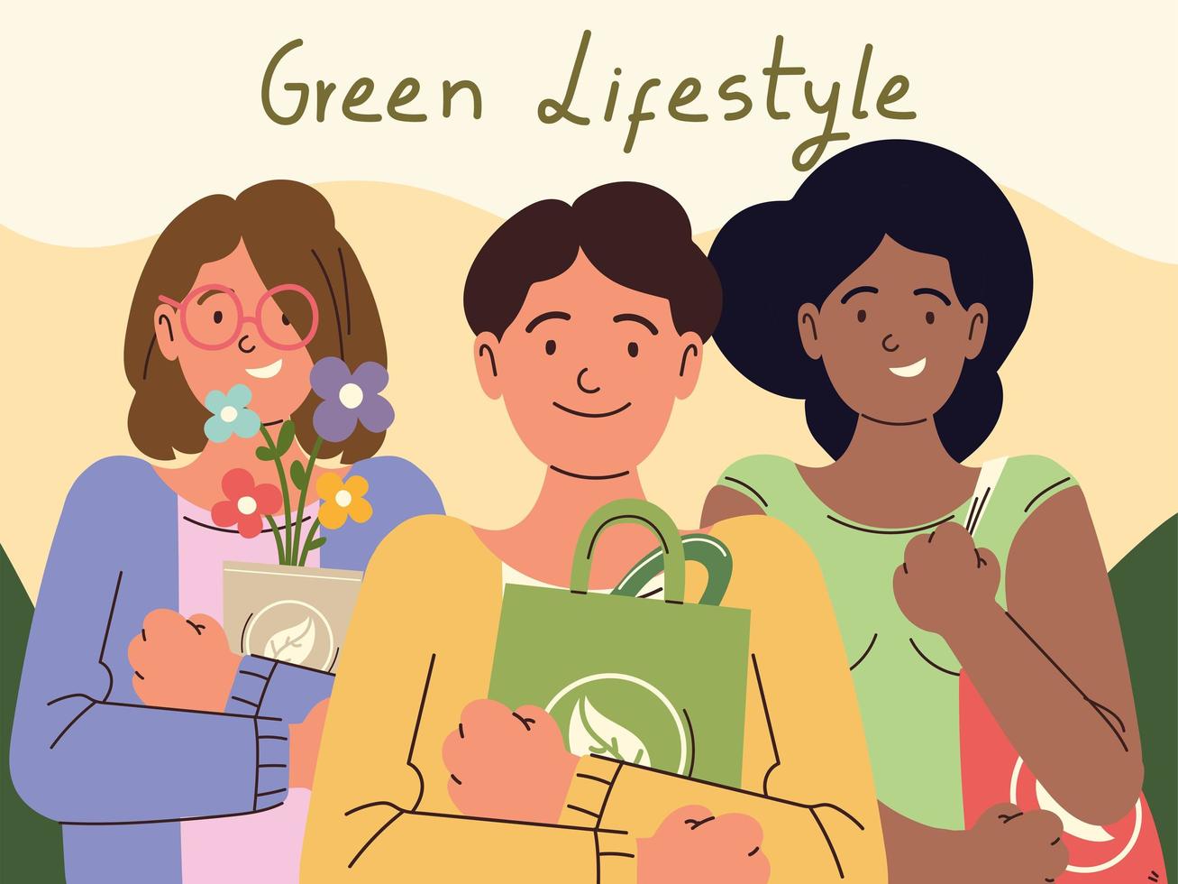 green lifestyle card vector