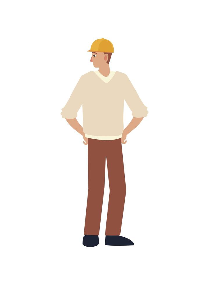 builders and architects, architect man male character with helmet vector