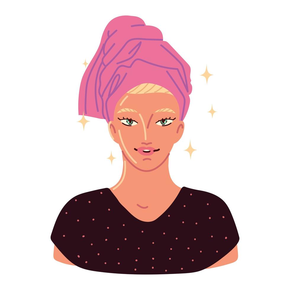 woman with towel head vector
