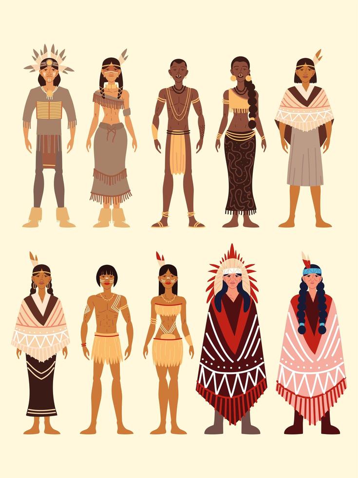 native indigenous people vector