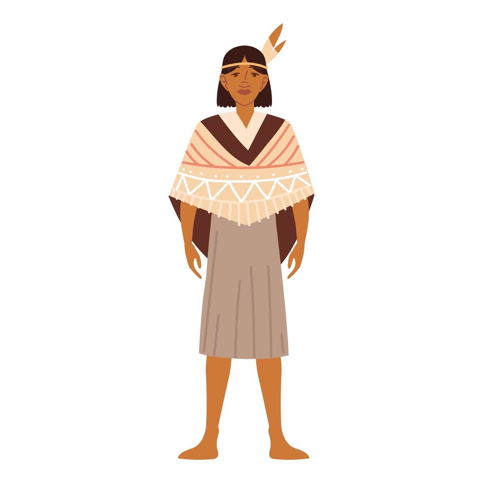 hombre nativo indígena vector