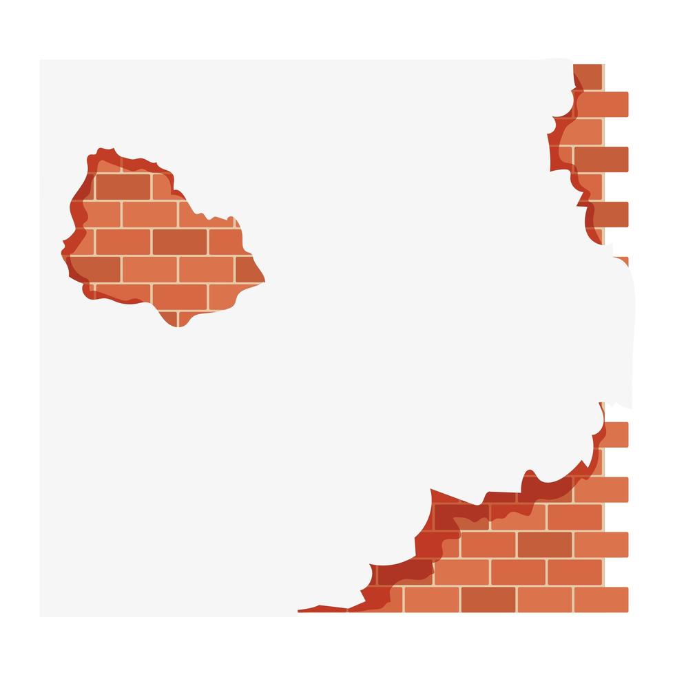 deteriorated brick wall vector