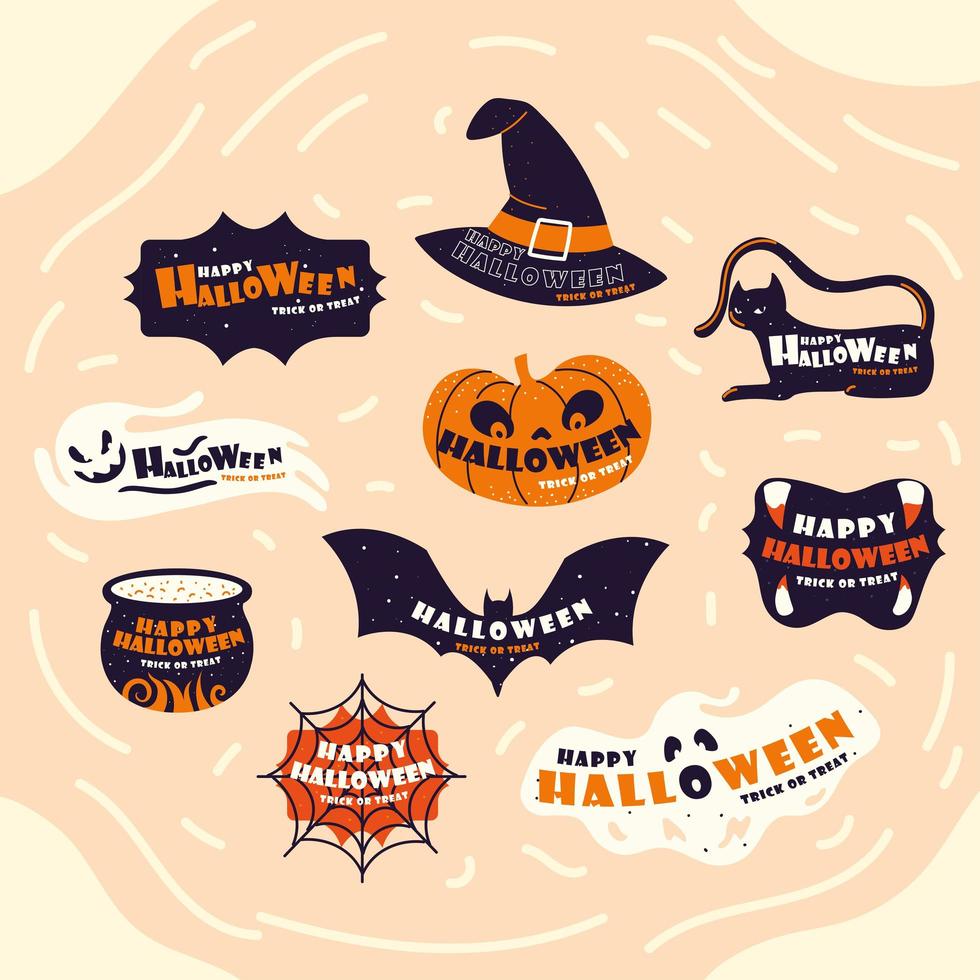 halloween lettering quotes vector