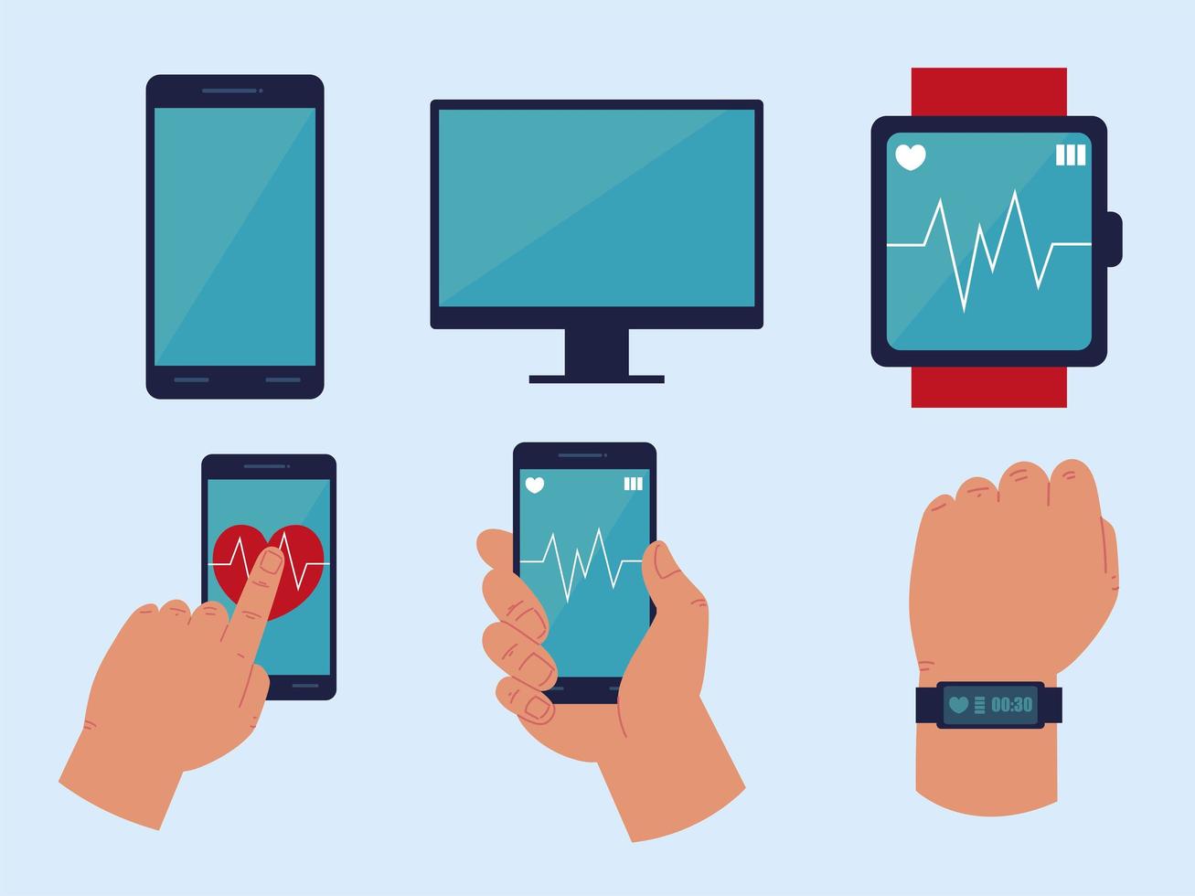 wearable technology for health vector