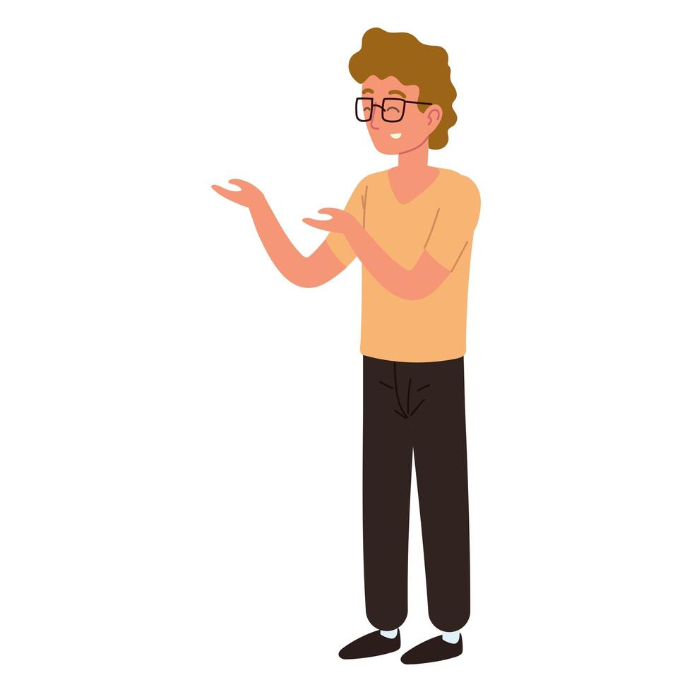 boy wearing glasses vector