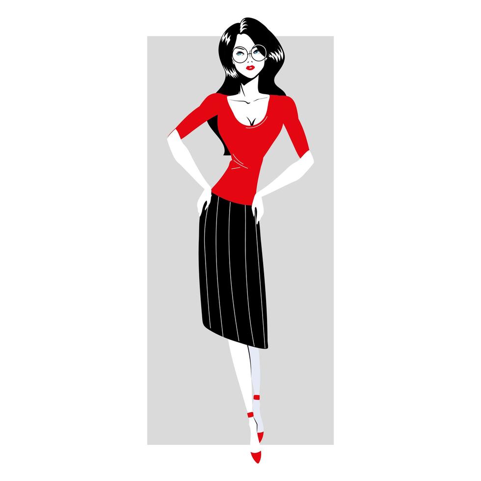 mujer elegante de moda vector