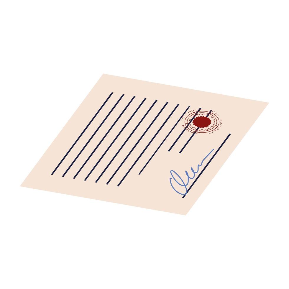 notary document with signature vector