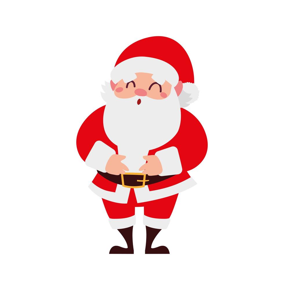 feliz navidad lindo santa claus personaje de dibujos animados vector