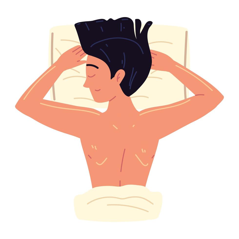 woman in spa resting vector