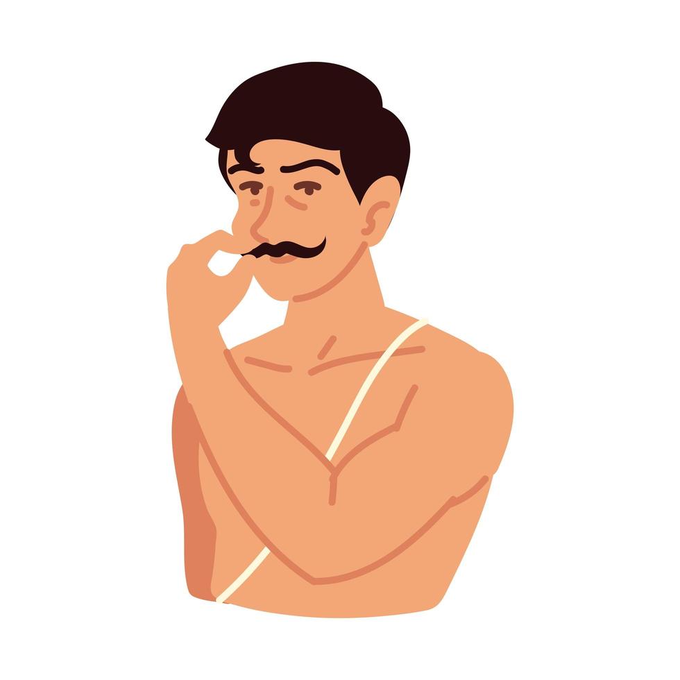 man with mustache vector