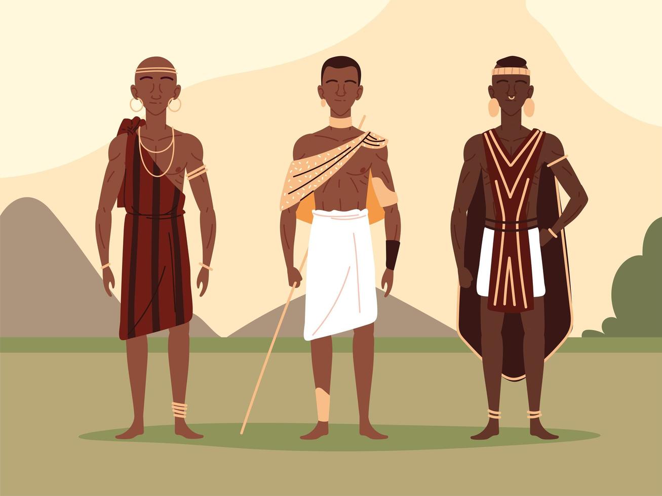 pueblo aborigen de africa vector