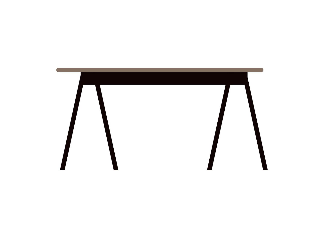 icono de muebles de mesa diseño plano aislado vector