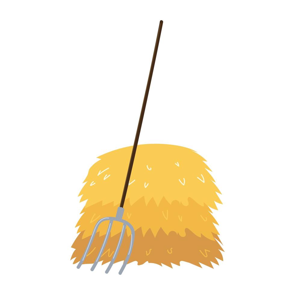 pitchfork and hay vector