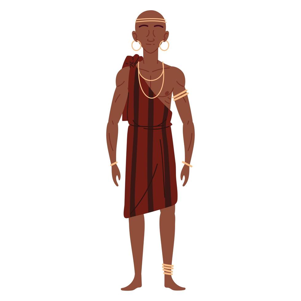 personaje aborigen africano vector