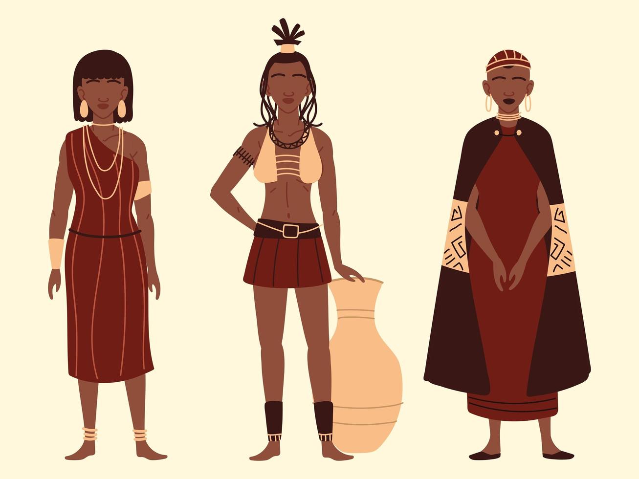 set of african women vector