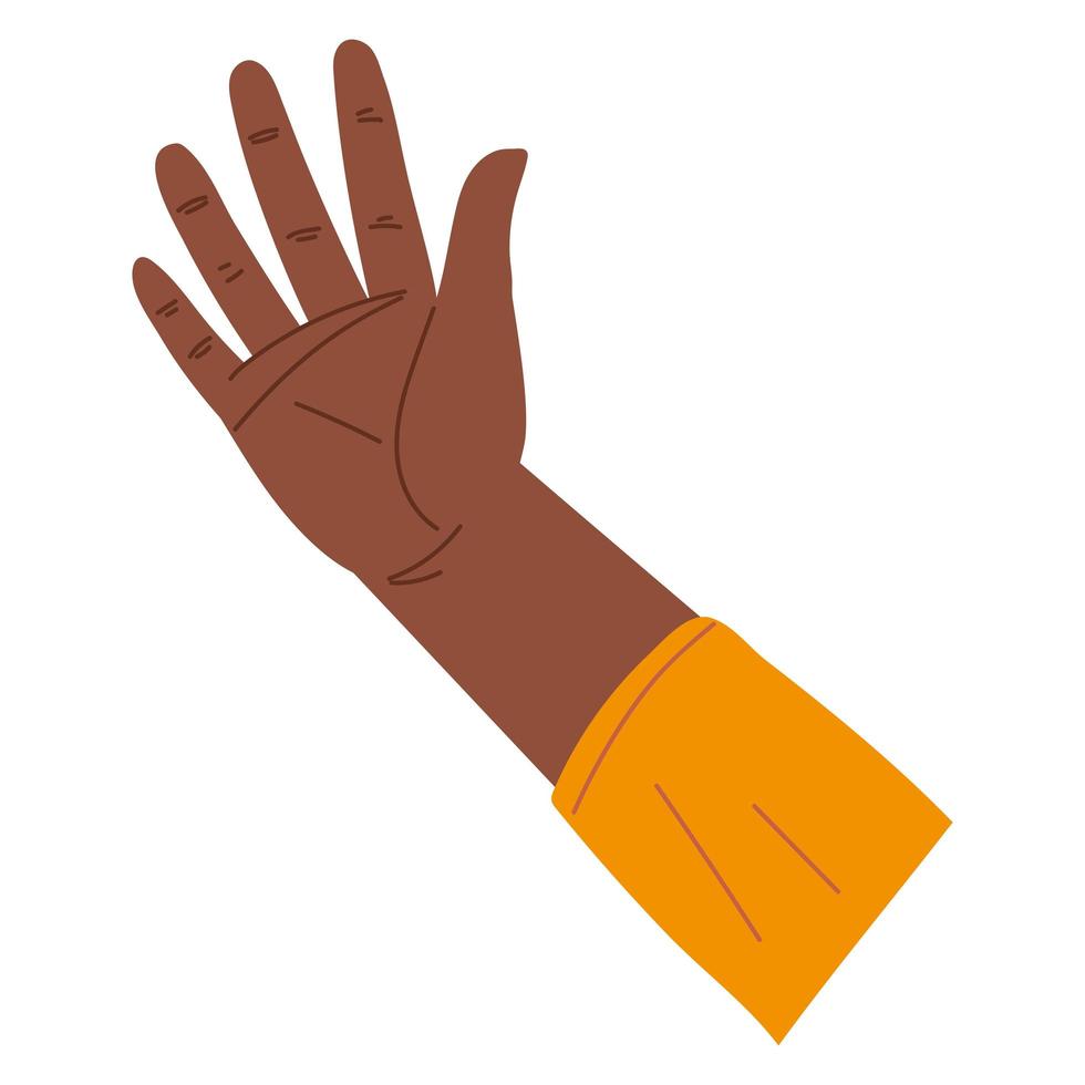 open and raised hand vector