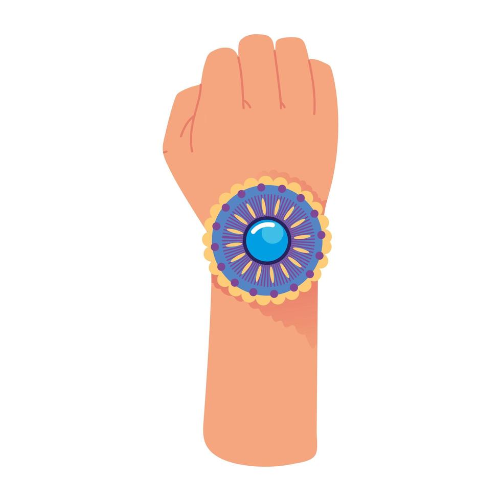 hand with decorative bracelet vector
