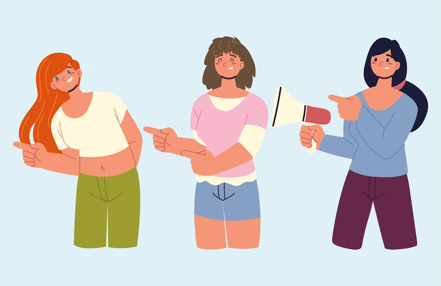 women follow us promotion vector