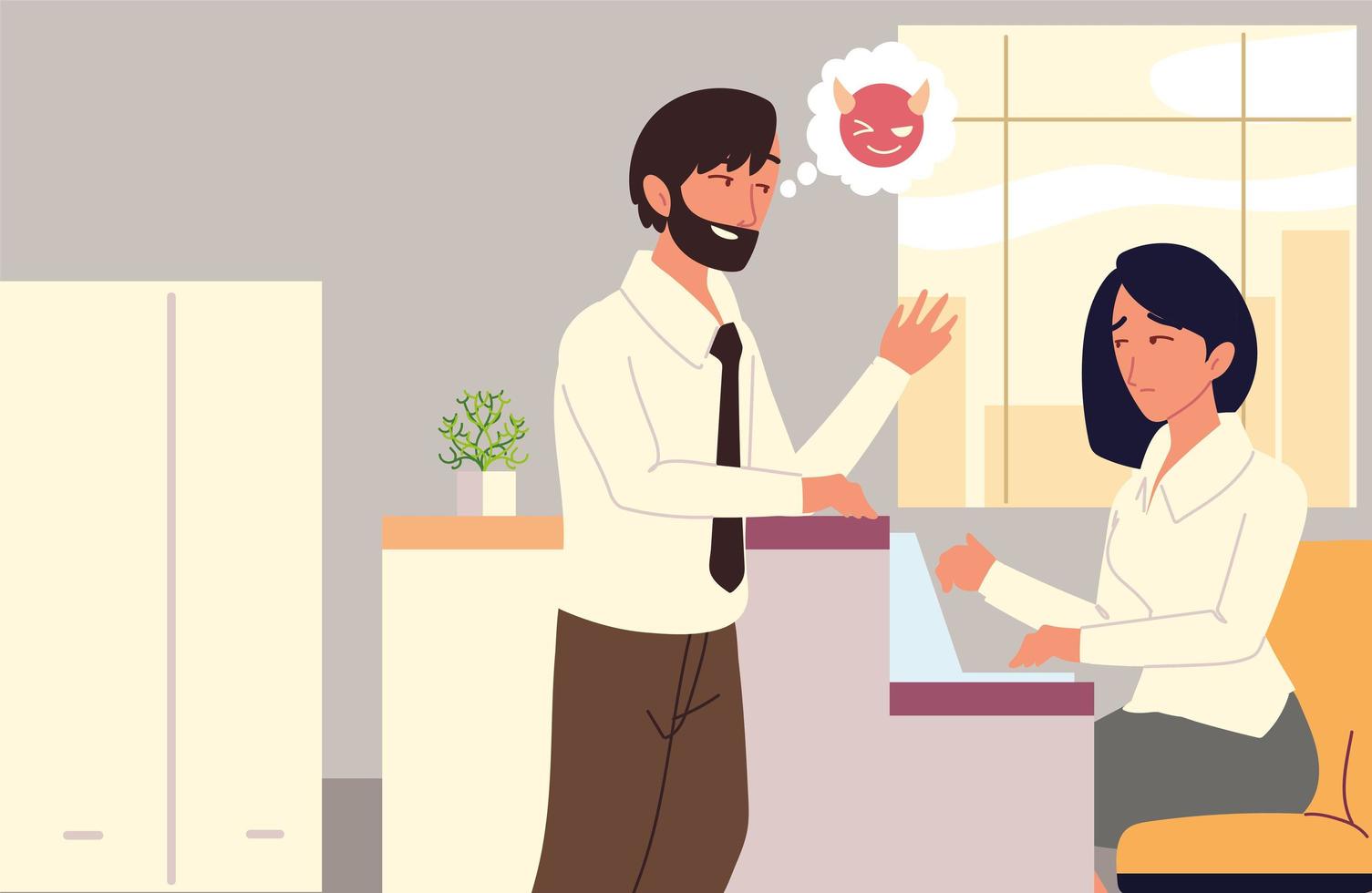 workplace harassment workers vector