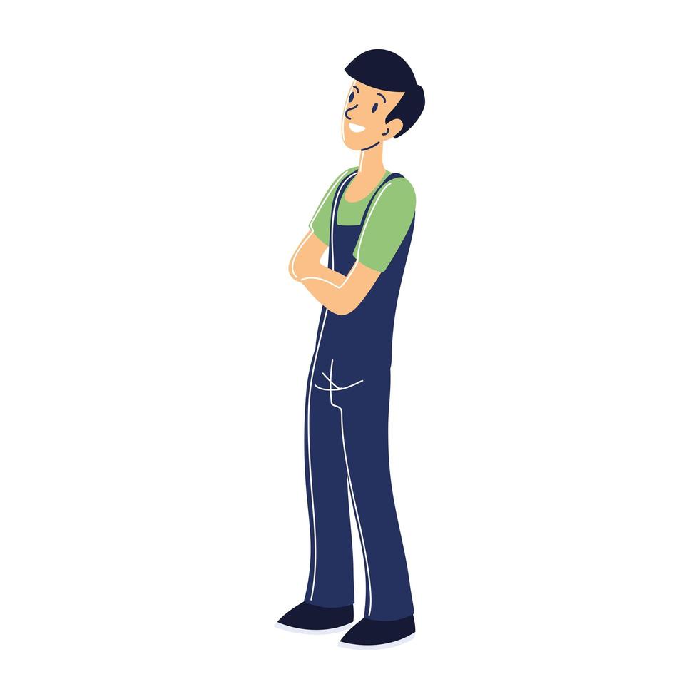 male worker in overalls vector