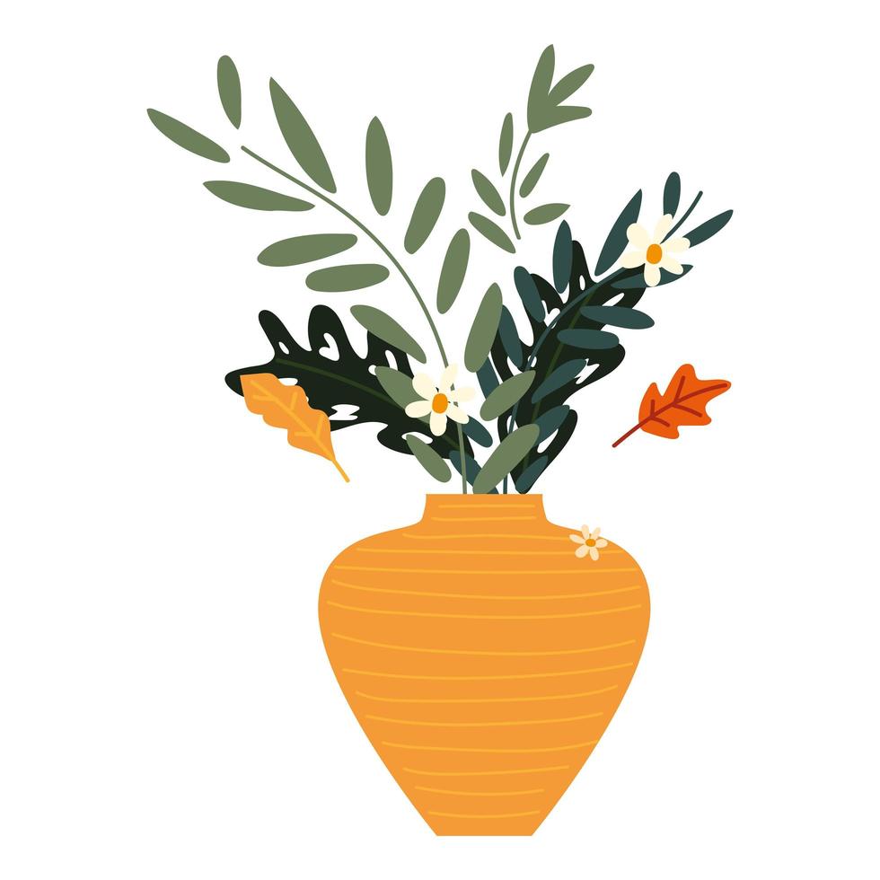 vase with flowers vector