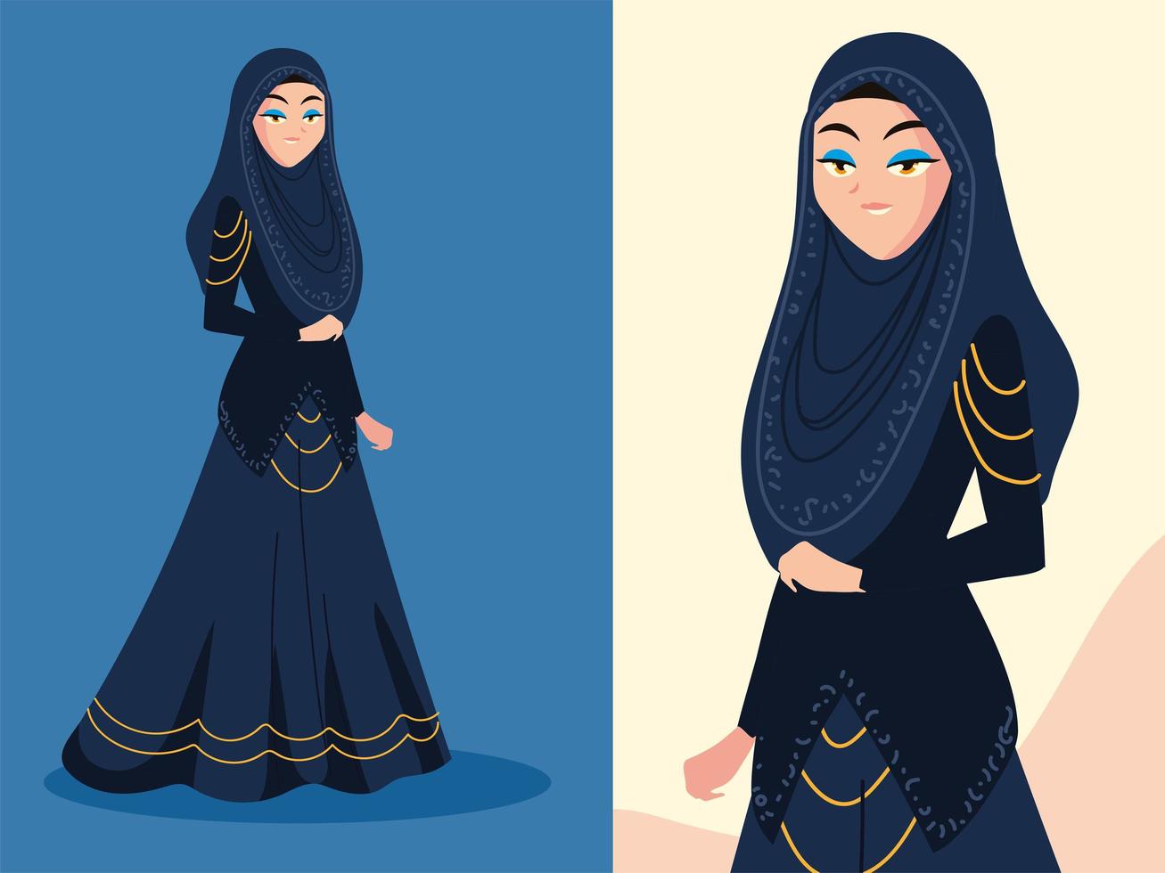 cute arabic bride vector