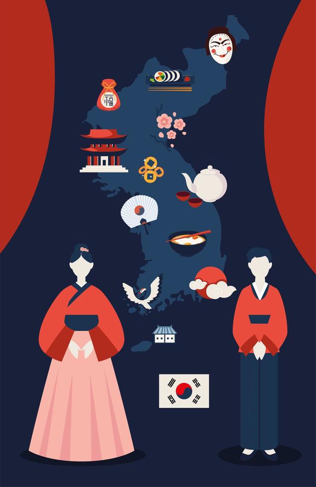 korea culture poster vector