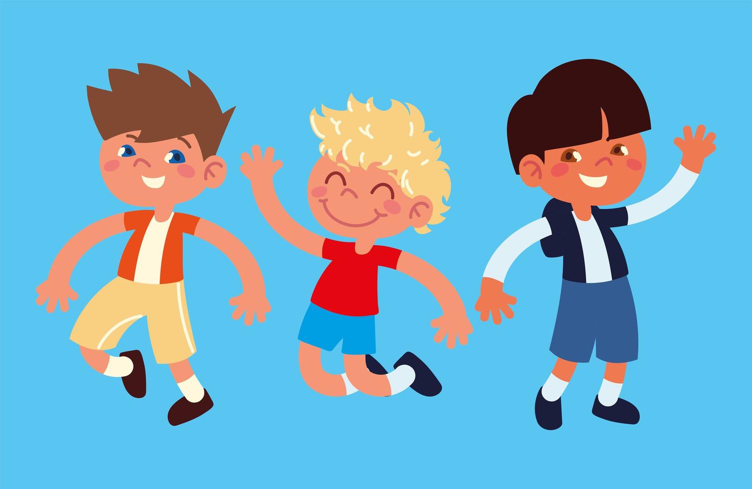 set of little boys vector