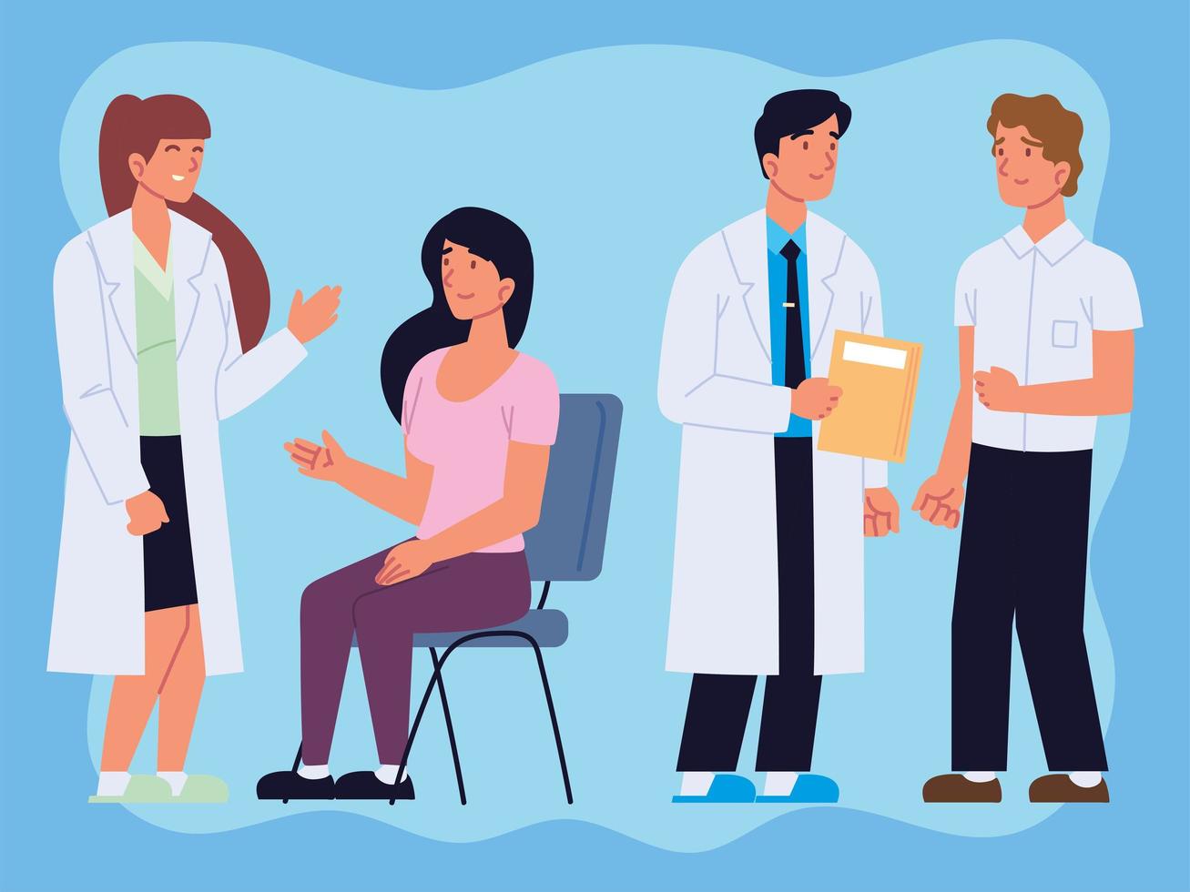 doctor and patients set vector