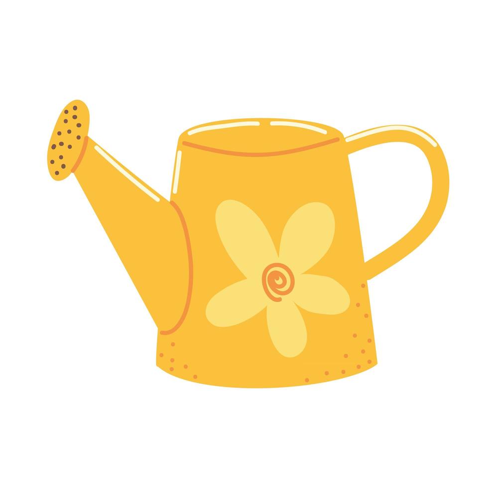watering can with flower vector