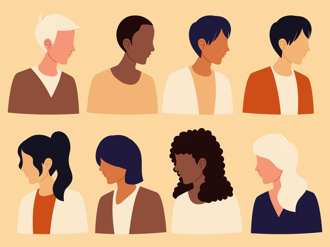 multiethnic group of people vector